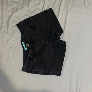 Black wax Jean shorts